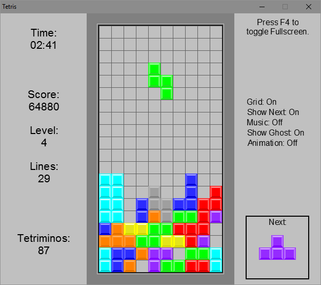 Tetris screenshot